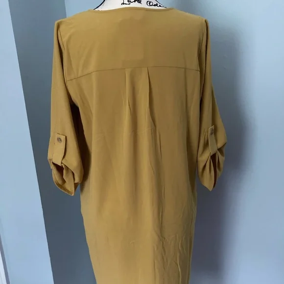 Mustard button up dress/duster - Picture 5 of 7